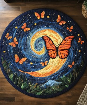 Fluttering Grace Quilted Round Mat