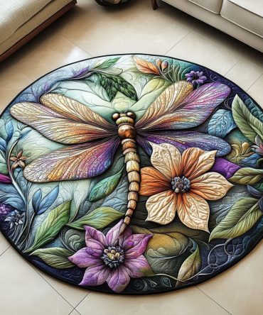 Fluttering Radiance Quilted Round Mat