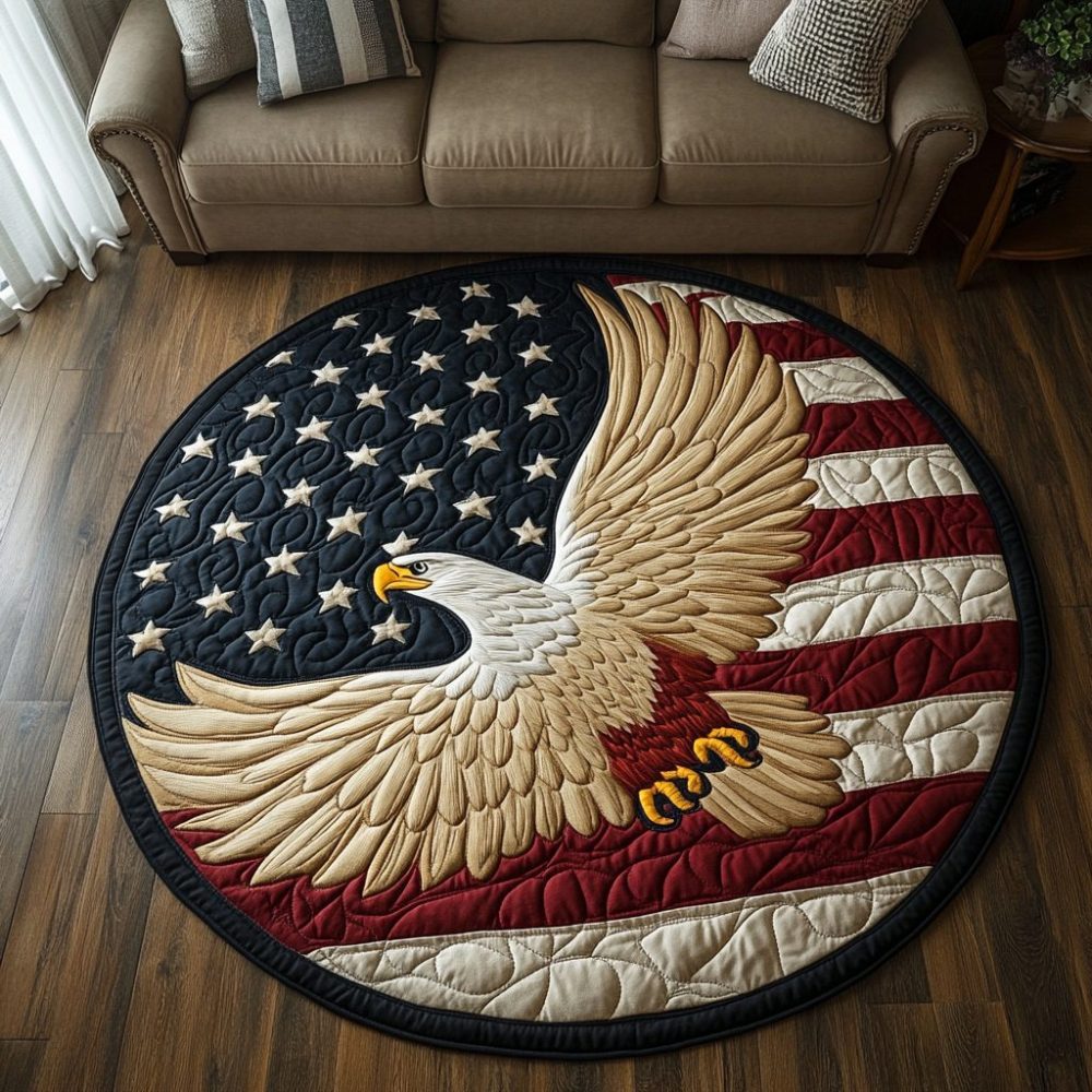 Flying Eagle Quilted Round Mat