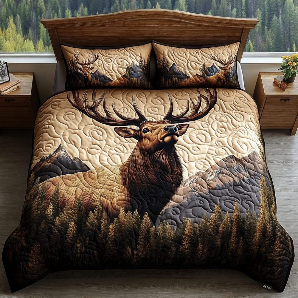 Forest Guardian 3-Piece Quilted Bedding Set