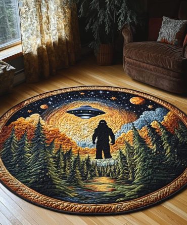 Forest Cryptic Whiper Quilted Round Mat