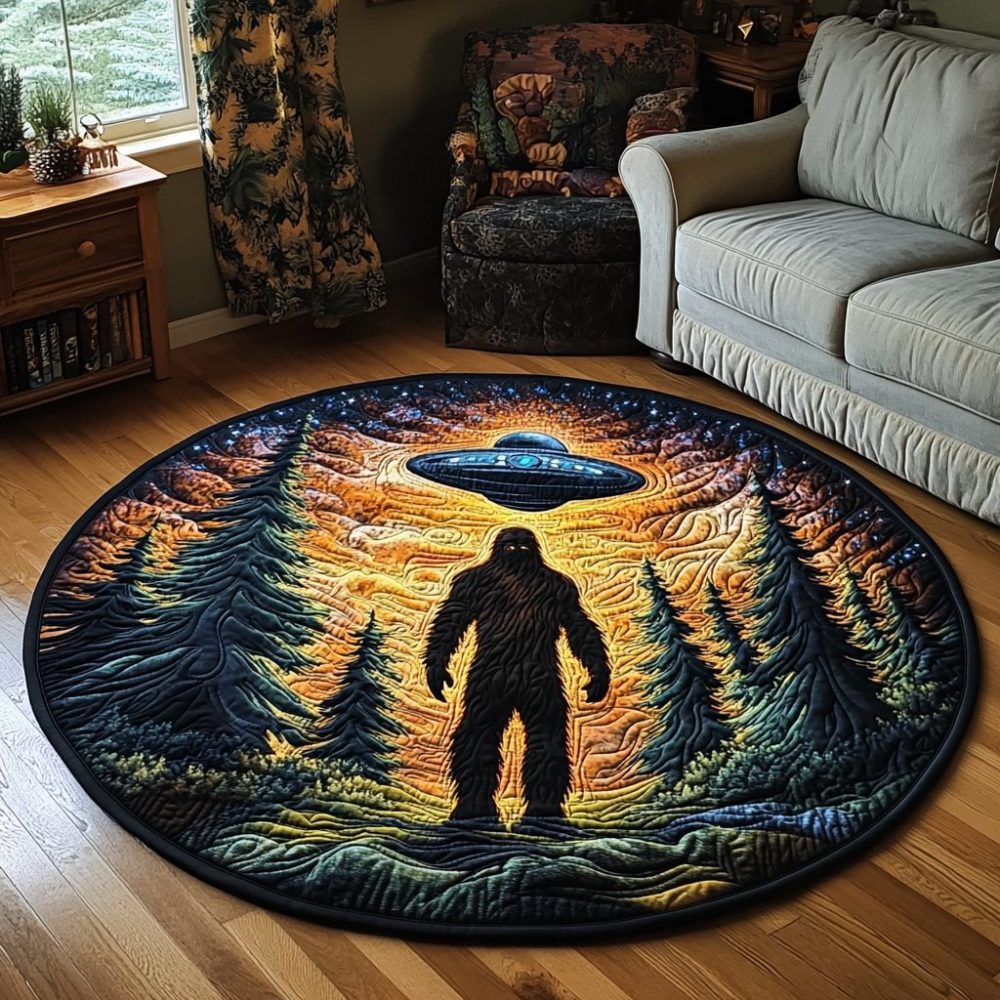Forest Crytid Quilted Round Mat