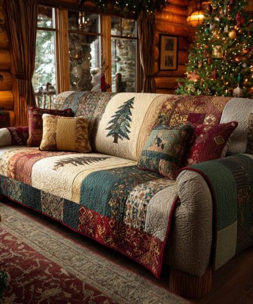 Forest Dream Quilted Sofa Cover