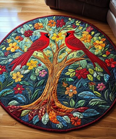 Forest Flame Quilted Round Mat