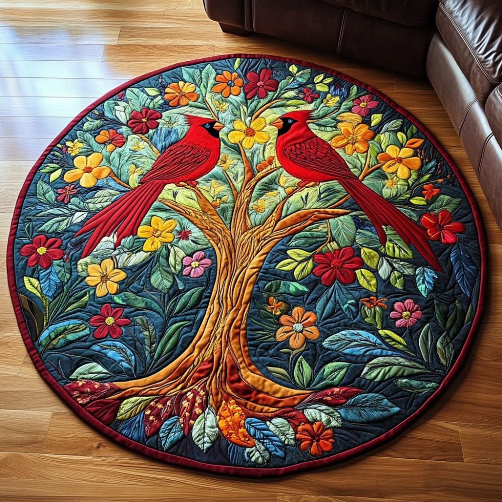 Forest Flame Quilted Round Mat