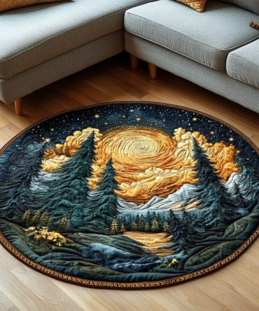 Forest Glow Quilted Round Mat