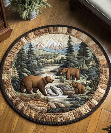 Forest Guardian Quilted Round Mat