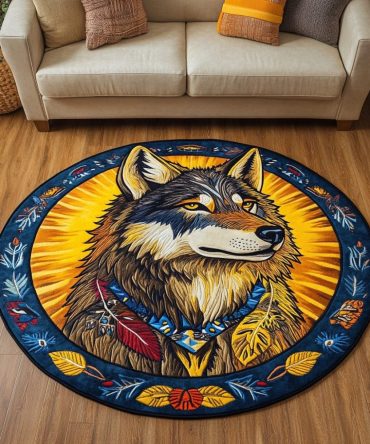 Forest Hunt Quilted Round Mat