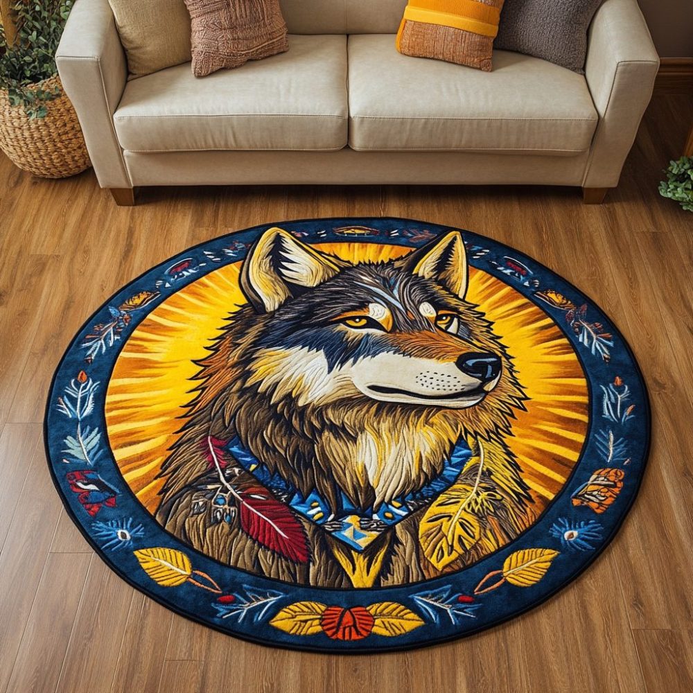 Forest Hunt Quilted Round Mat