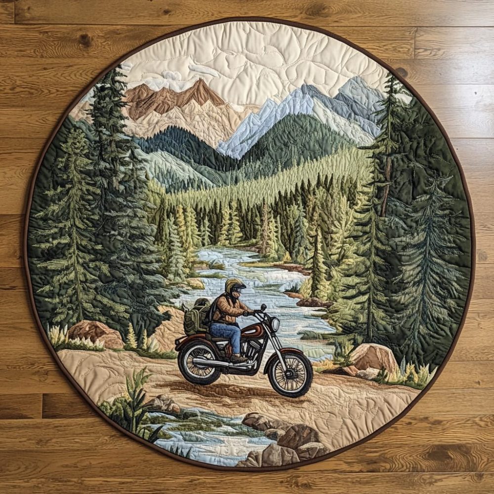 Forest Path Quilted Round Mat