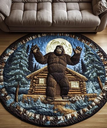 Forest Sentinel Quilted Round Mat