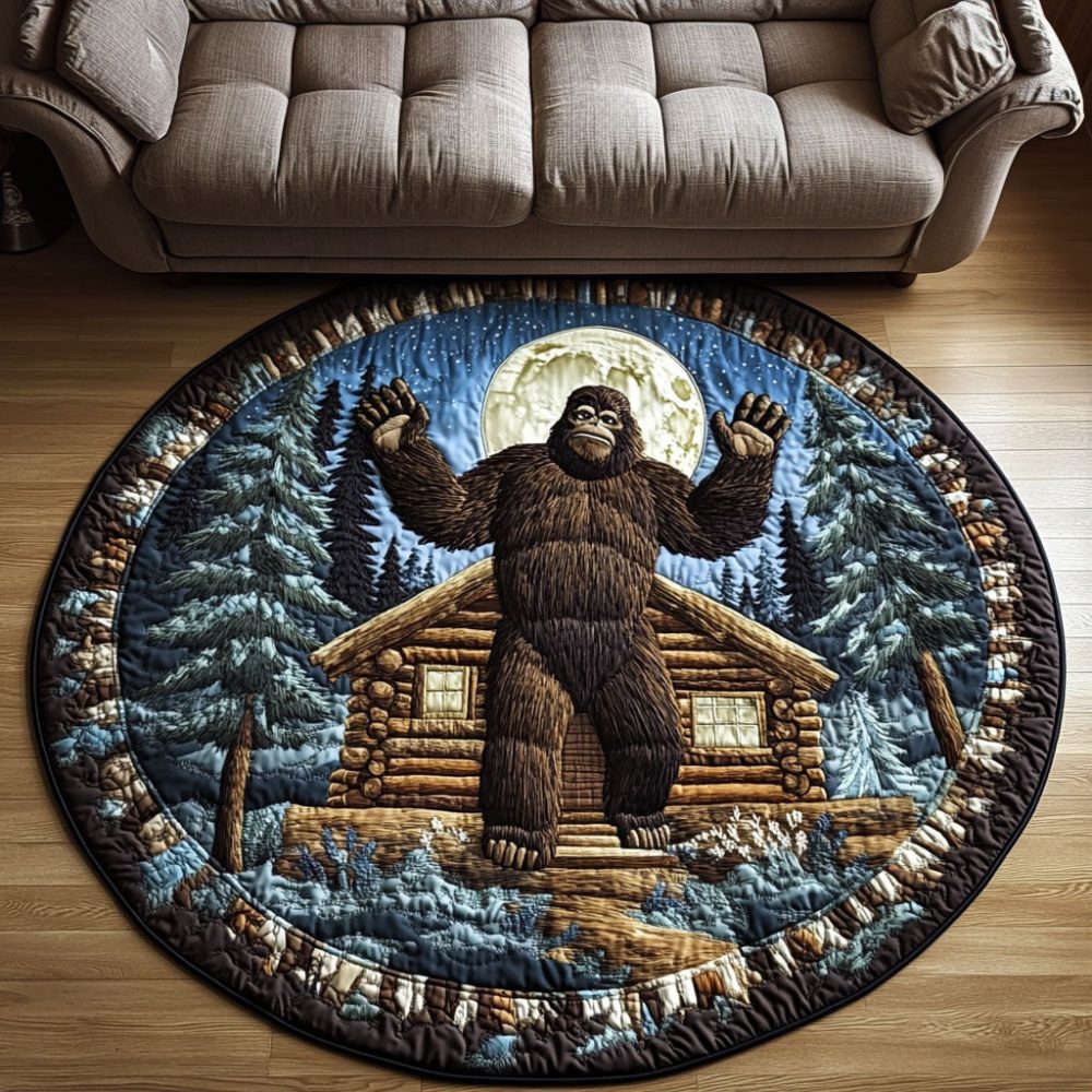 Forest Sentinel Quilted Round Mat