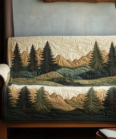 Forest Serenity Quilted Sofa Cover