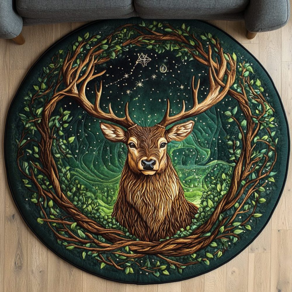 Forest Whisper Quilted Round Mat