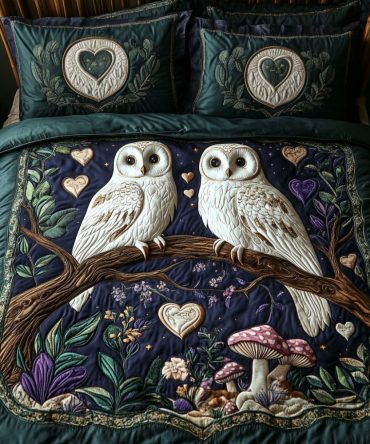 Forever Owls 3-Piece Quilted Bedding Set