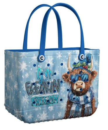 Bucket Tote Bag, Limited Edition Bogg Bag, Beach Bag Freaking Freezing