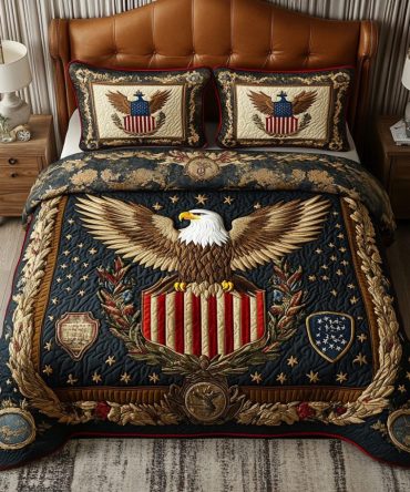 Freedom Eagle 3-Piece Quilted Bedding Set