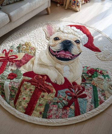 French Bulldog Muse Quilted Round Mat
