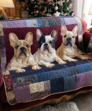 Frenchie Love Quilted Sofa Cover