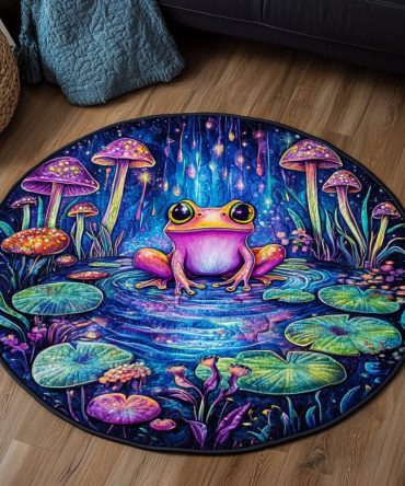 Froggy Bloom Quilted Round Mat