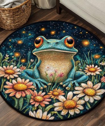 Froggy Whimsy Quilted Round Mat