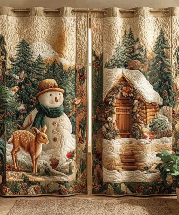 Frost Garden Snowman Quilted Curtains