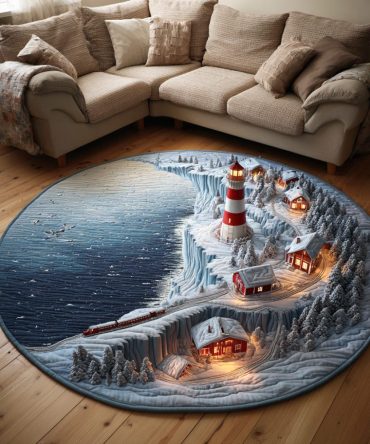 Frost River Crossing Quilted Round Mat