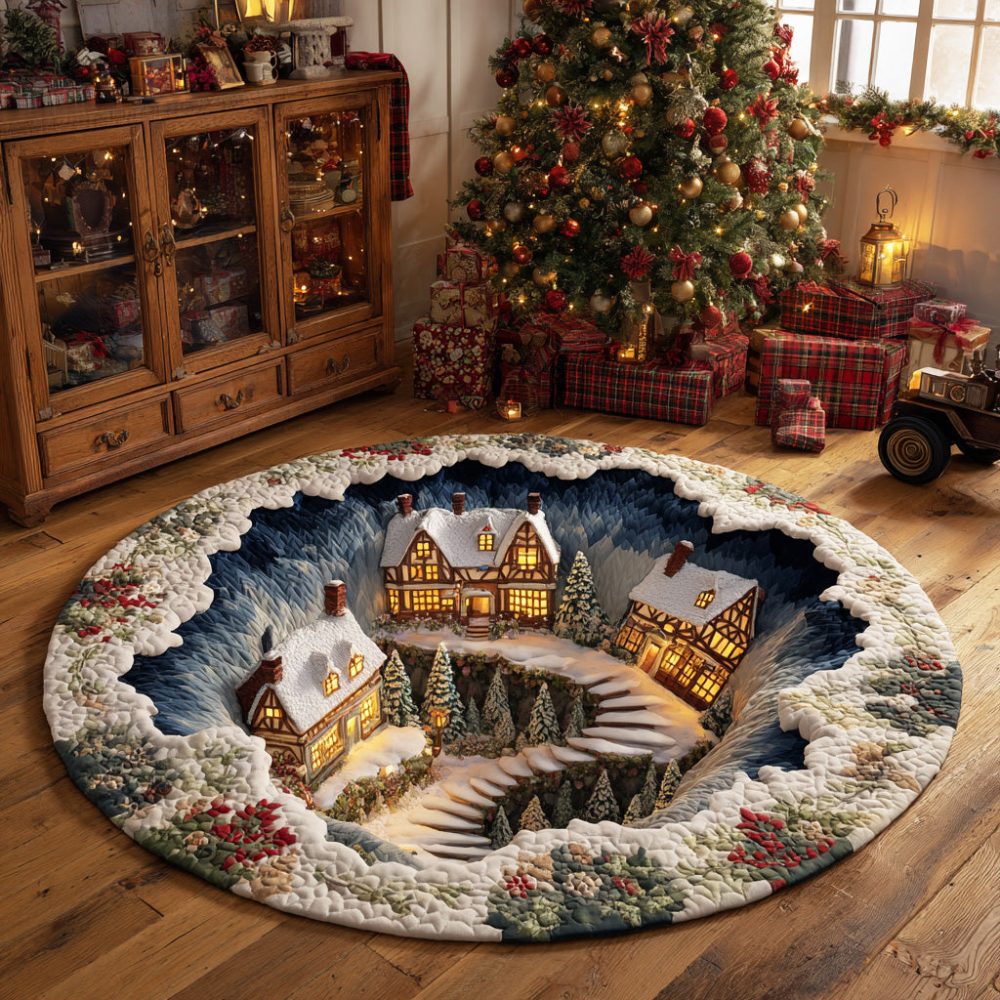 Frost Valley Magic Quilted Round Mat