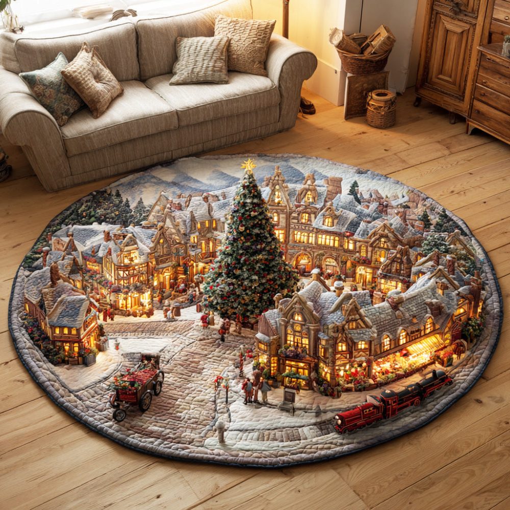 Frost Village Express Quilted Round Mat
