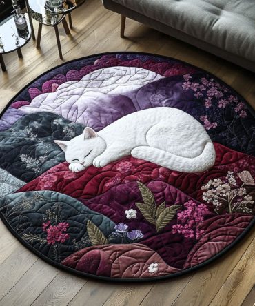 Frosted Grace Quilted Round Mat
