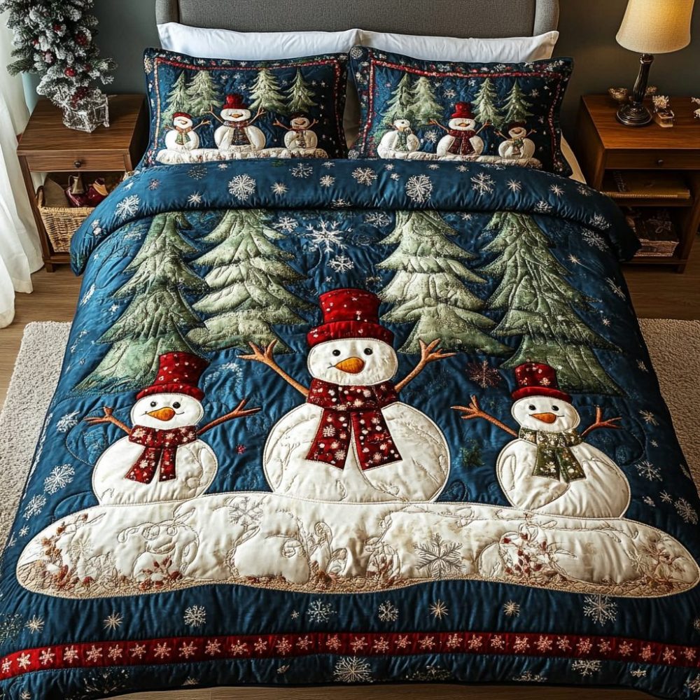 Frosted Joy 3-Piece Quilted Bedding Set