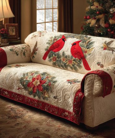 Frosted Wings Quilted Sofa Cover