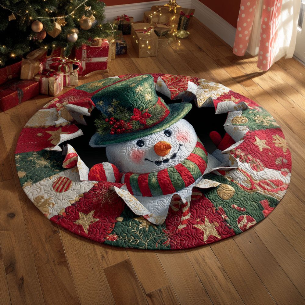 Frosty Delight Quilted Round Mat