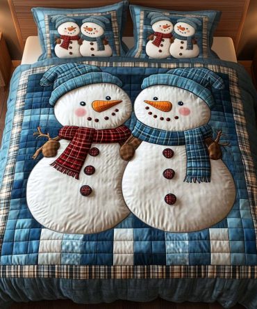 Frosty Friends 3-Piece Quilted Bedding Set