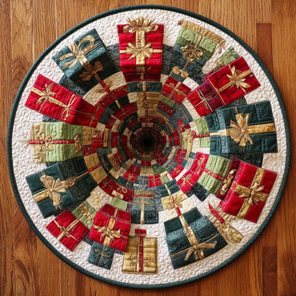Frosty Glow Quilted Round Mat