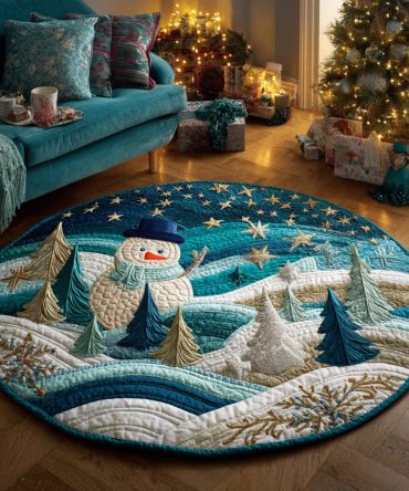Frosty Hills Quilted Round Mat
