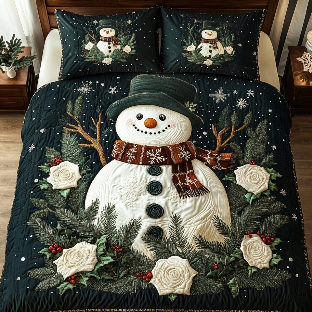 Frosty Joy 3-Piece Quilted Bedding Set