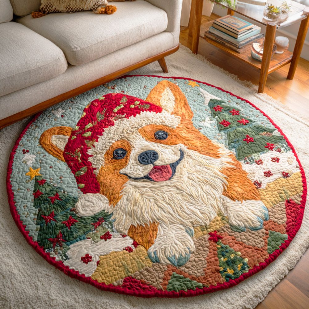 Frosty Tail Quilted Round Mat