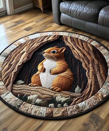 Furry Friend Quilted Round Mat