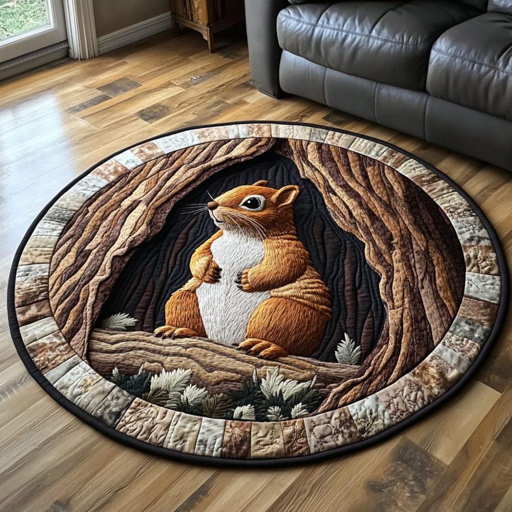 Furry Friend Quilted Round Mat