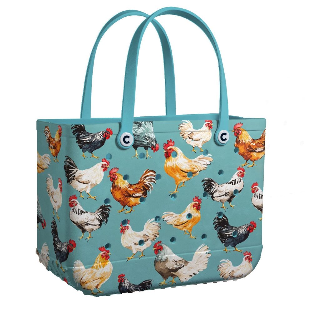 Chic Rooster Print Tote Bag - Durable, Stylish & Spacious For Everyday Use