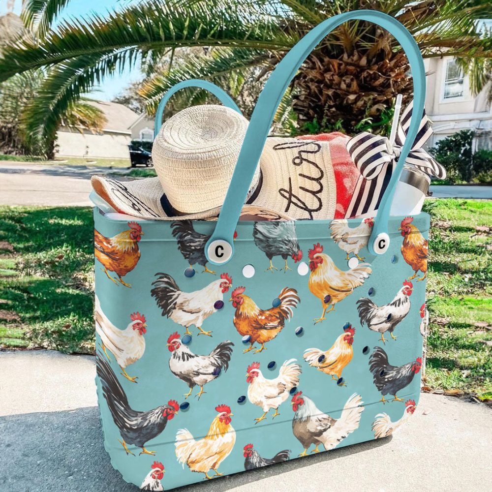 Chic Rooster Print Tote Bag - Durable, Stylish & Spacious For Everyday Use - Image 3