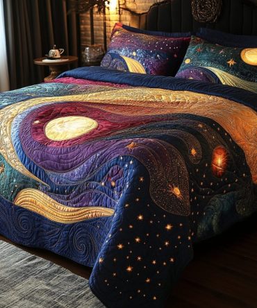 Galactic Glow 3-Piece Quilted Bedding Set