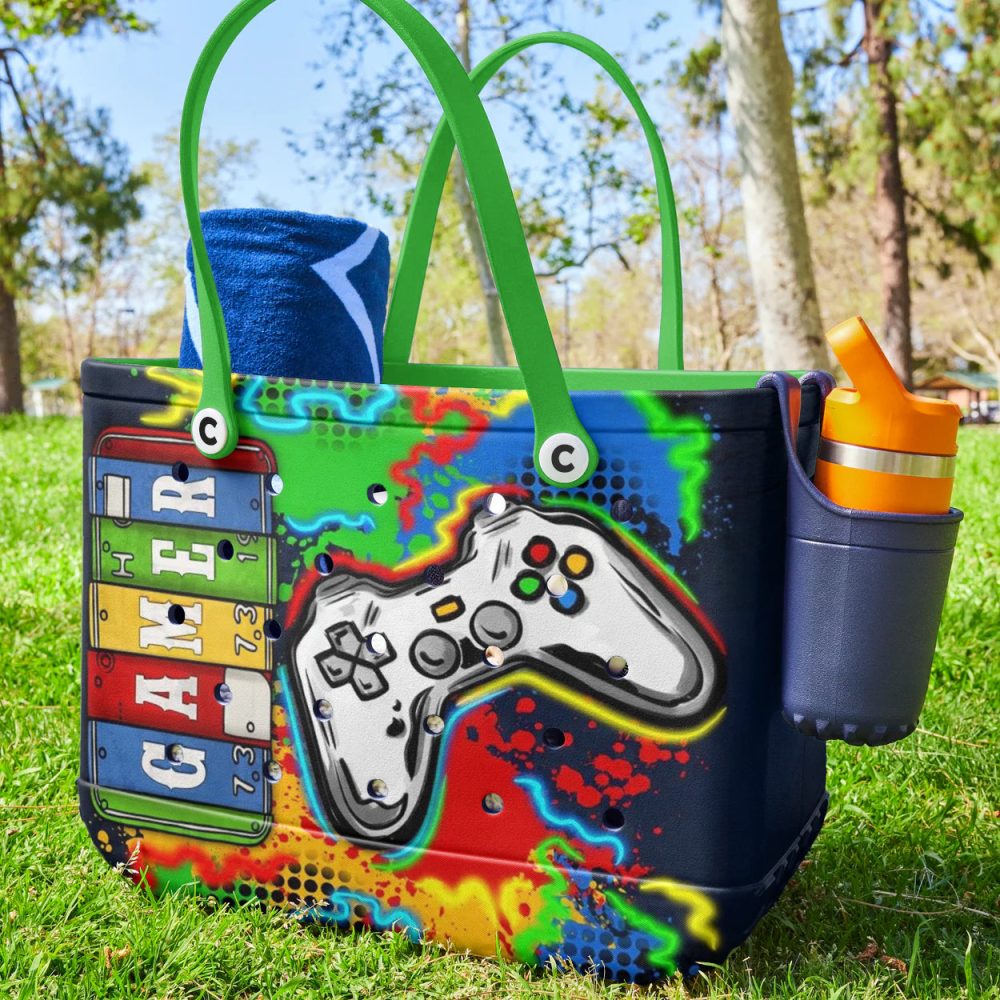 Bucket Tote Bag, Limited Edition Bogg Bag, Beach Bag Gamer Zone - Image 2