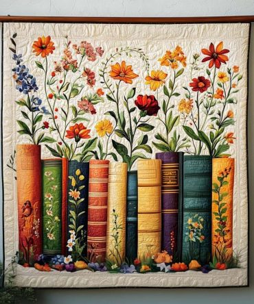 Garden Of Books Art Quilt Hanging