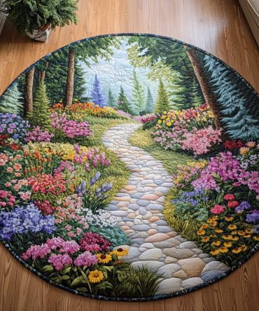 Garden Stroll Quilted Round Mat