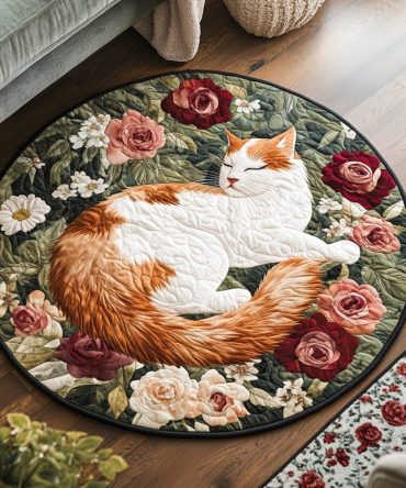 Garden Whiskers Quilted Round Mat
