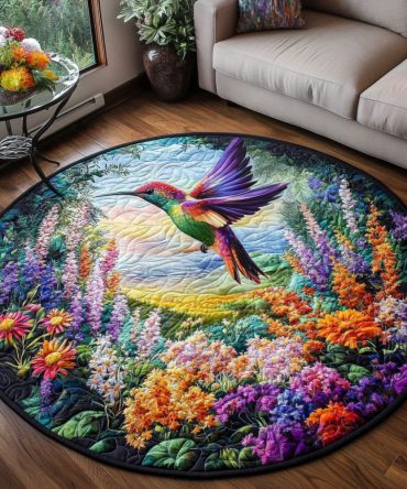 Garden Whispers Quilted Round Mat