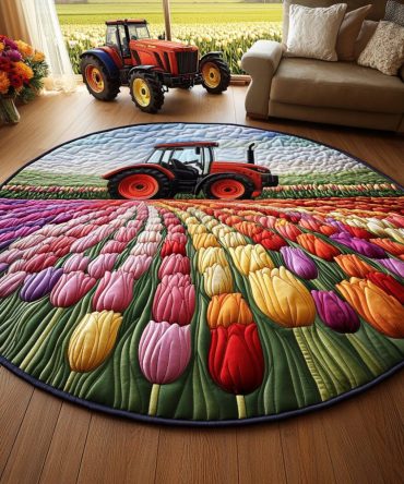 Garden Of Hues Quilted Round Mat