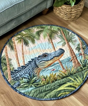 Gator Groove Quilted Round Mat